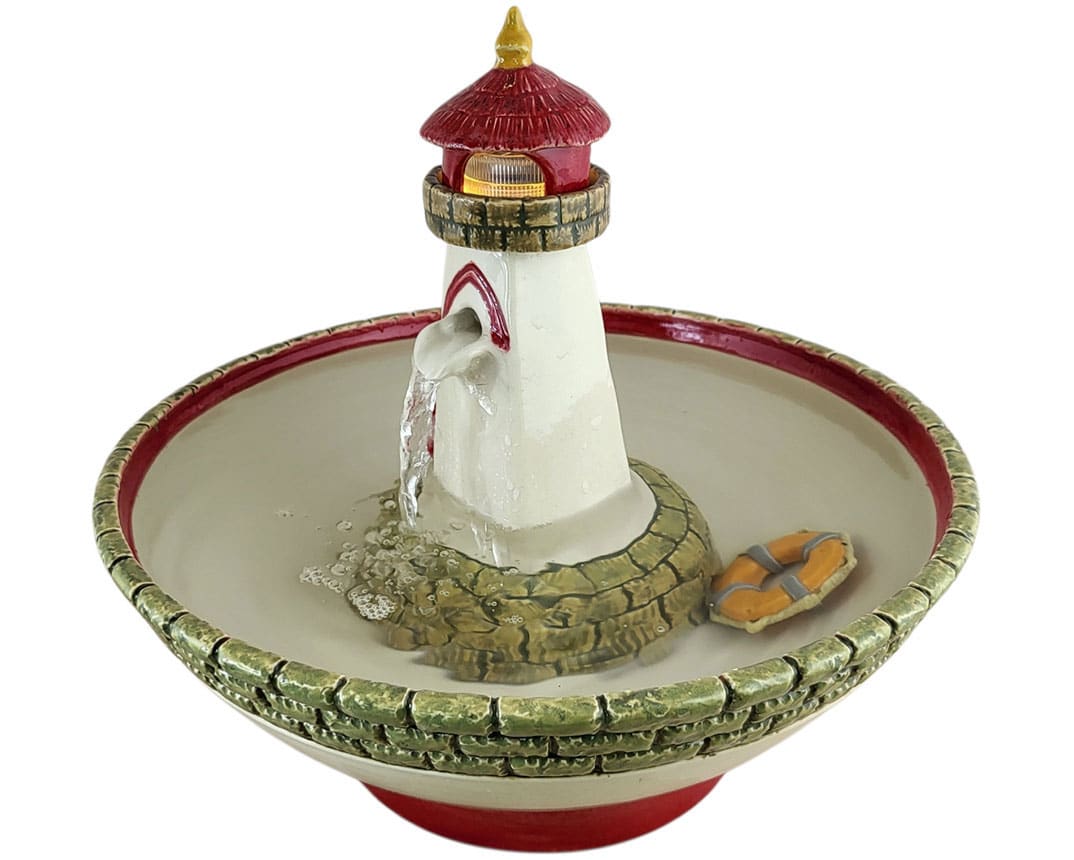 handmade ceramic lighthouse fountain nautical coastal water sculptue handmade ceramic lighthouse fountain nautical coastal water sculptue