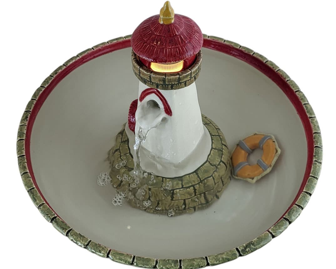 handmade ceramic lighthouse fountain nautical coastal water sculptue handmade ceramic lighthouse fountain nautical coastal water sculptue