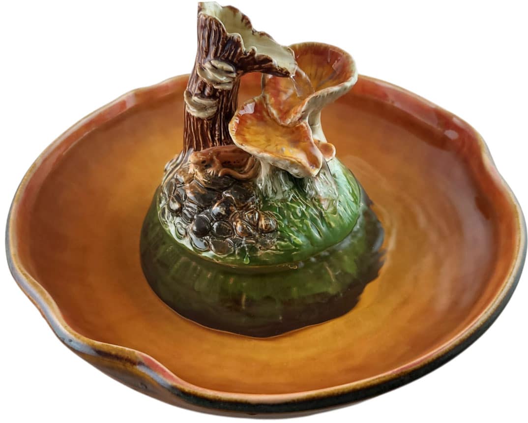 handmade ceramic mushroom & slamander fountain handmade ceramic mushroom & slamander fountain