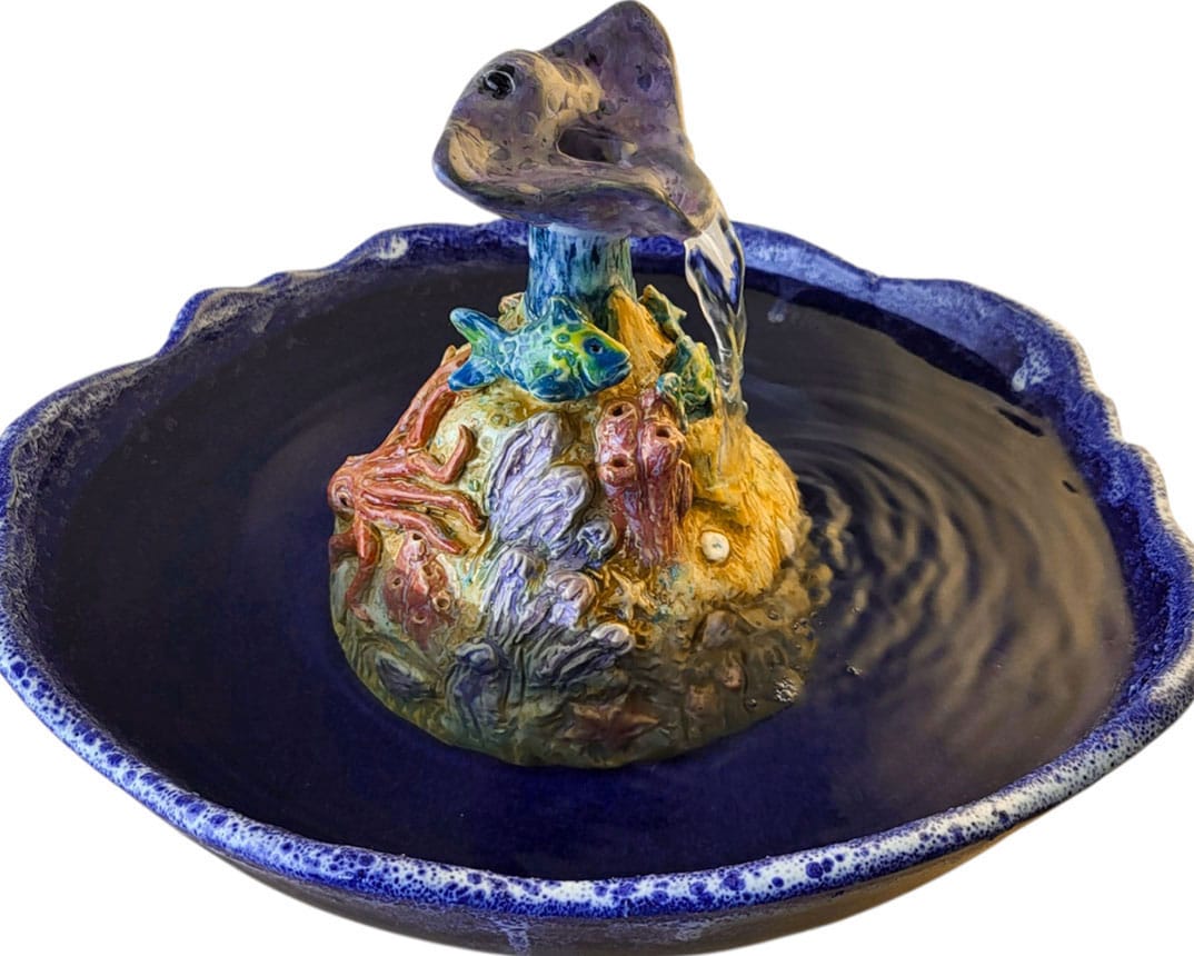 handmade high fired ceramic sculpture manta ray fountain handmade high fired ceramic sculpture manta ray fountain
