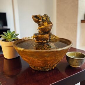 rocky cliff falls ceramic cascadubg sculpture fountain